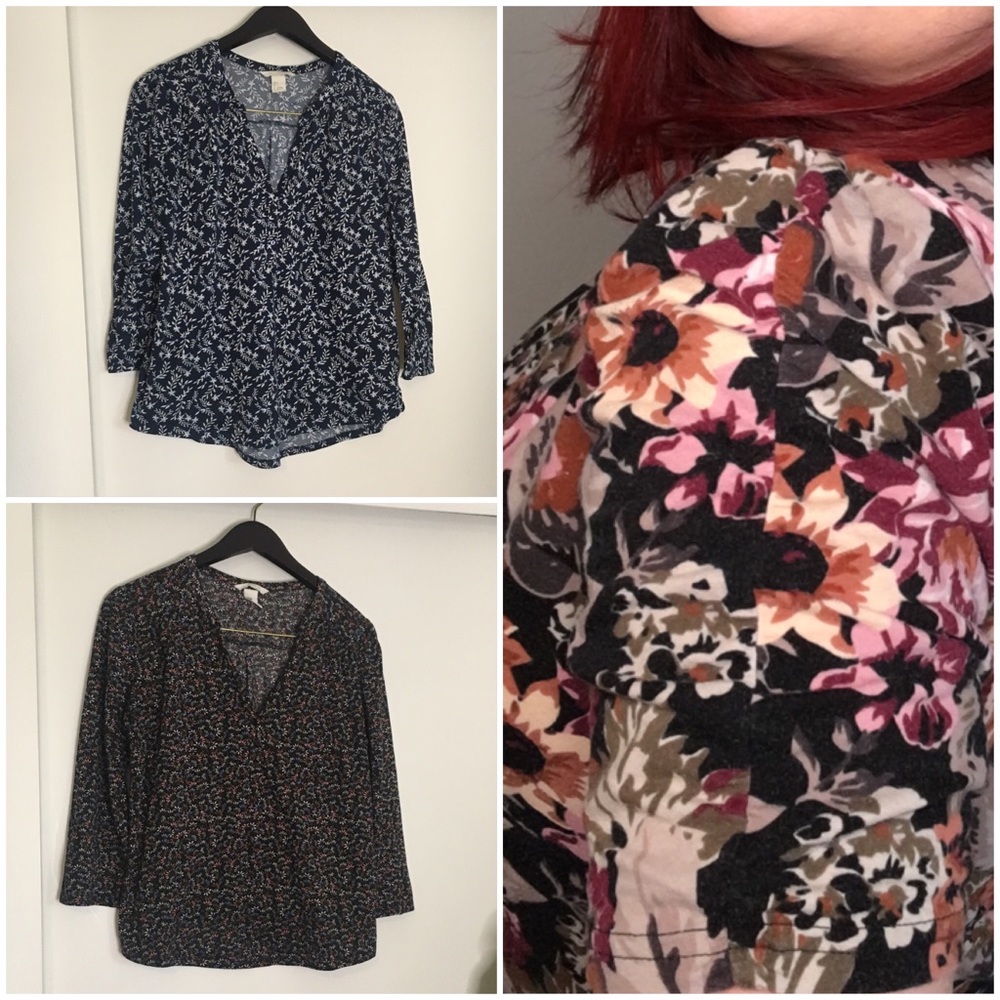 H&M Dark Florals Tops (3 for $20)